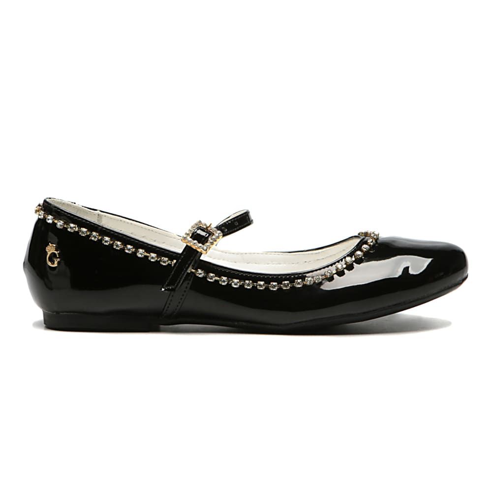 Sapatilha Verniz Preto Tiras Fivela Infantil Gats