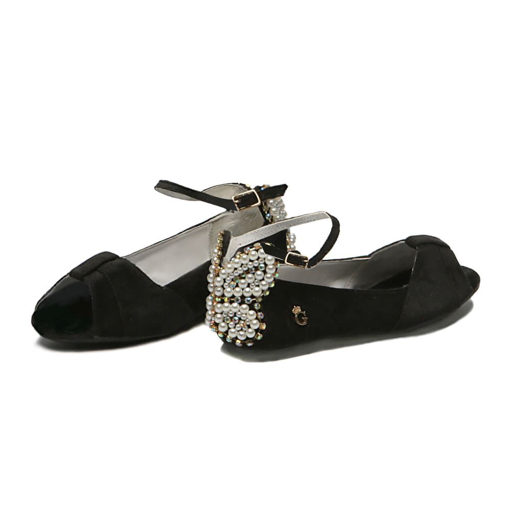 Sapatilha Veludo Preto Borboleta Infantil Gats