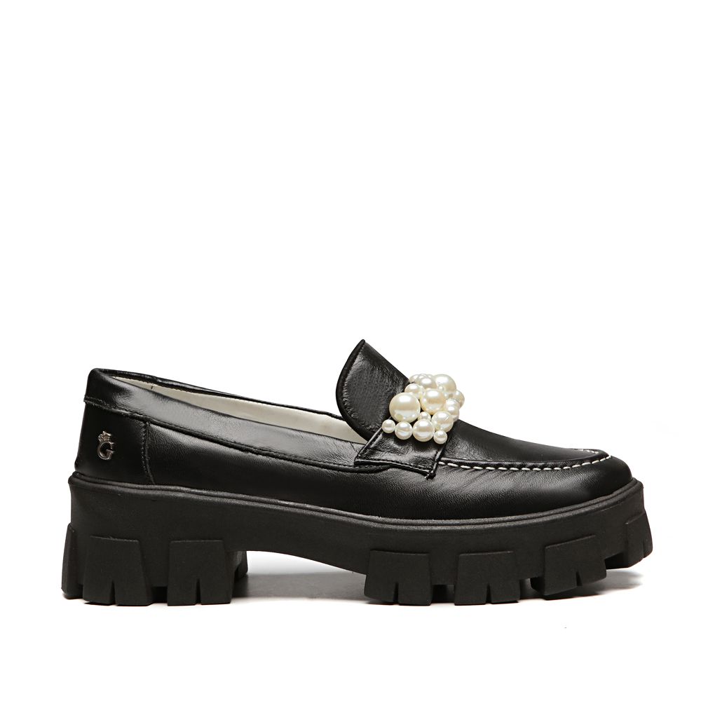 Mocassim Perolas Preto Feminino Gats 