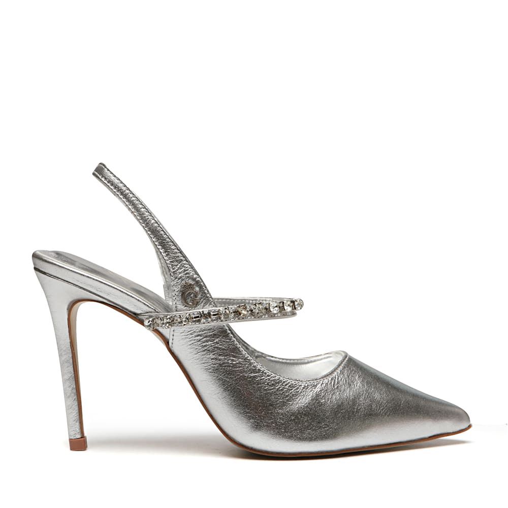 Sapato Slingback Salto Alto Valentina Prata