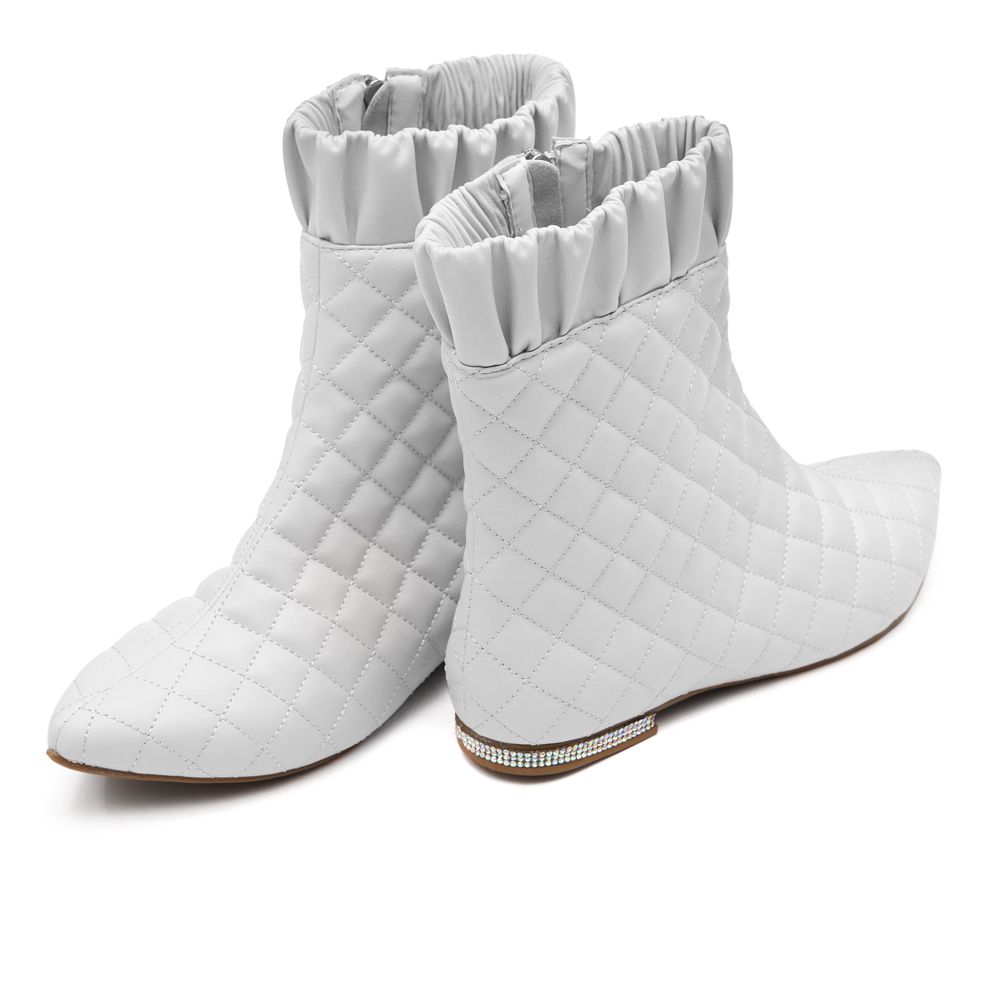 Bota Matelassê Branco Infantil Feminino Gats