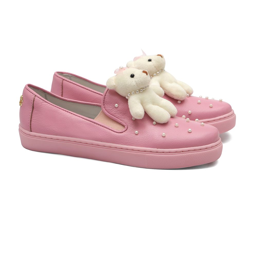 Tênis Slip On Ursinho Rosa 