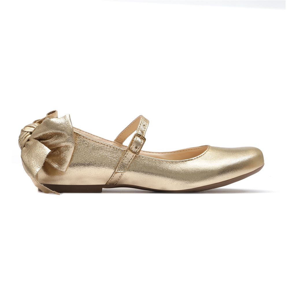 Sapato Dourado Metalizado Infantil Gats