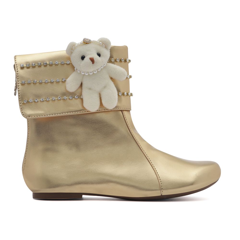 Bota Ursinho Dourada Infantil Gats