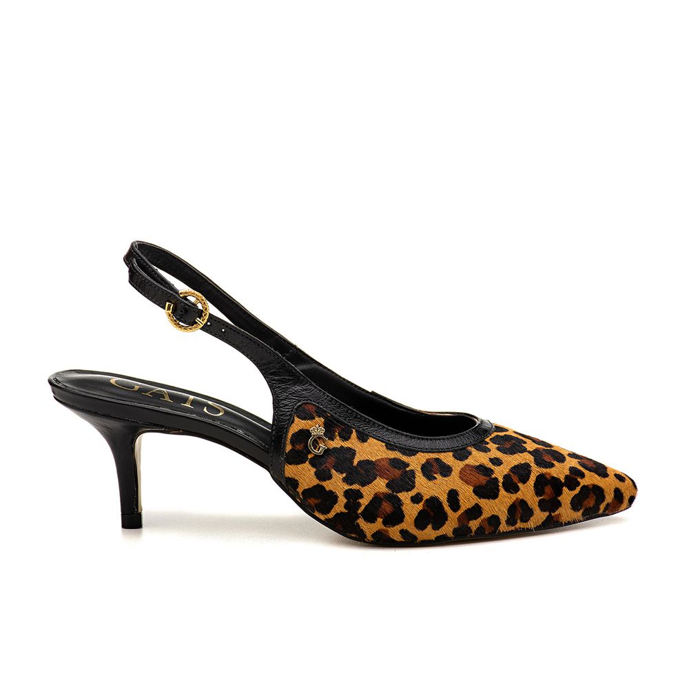 Sapato Mule Salto Baixo Animal Print