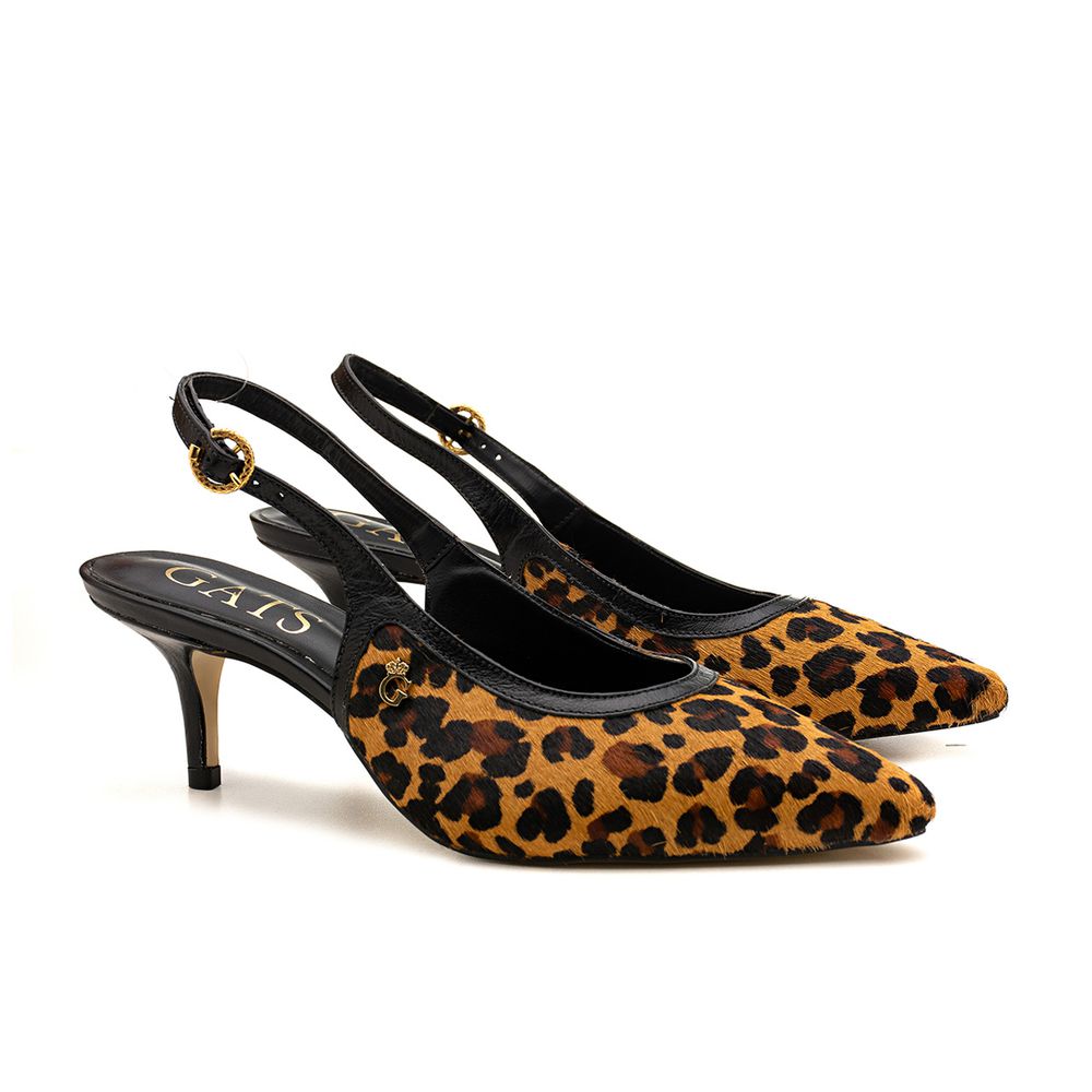 Sapato Mule Salto Baixo Animal Print