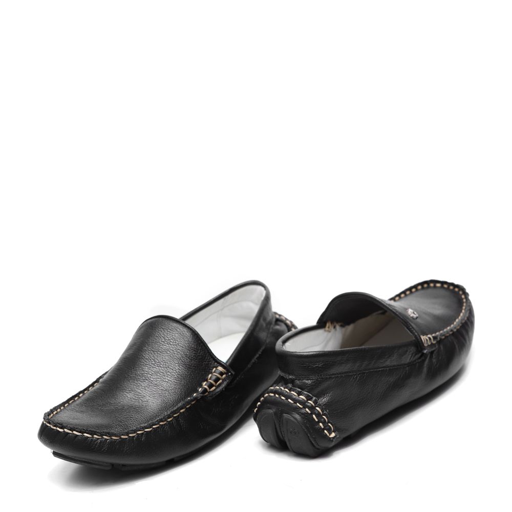 Mocassim Infantil Couro Preto Gats