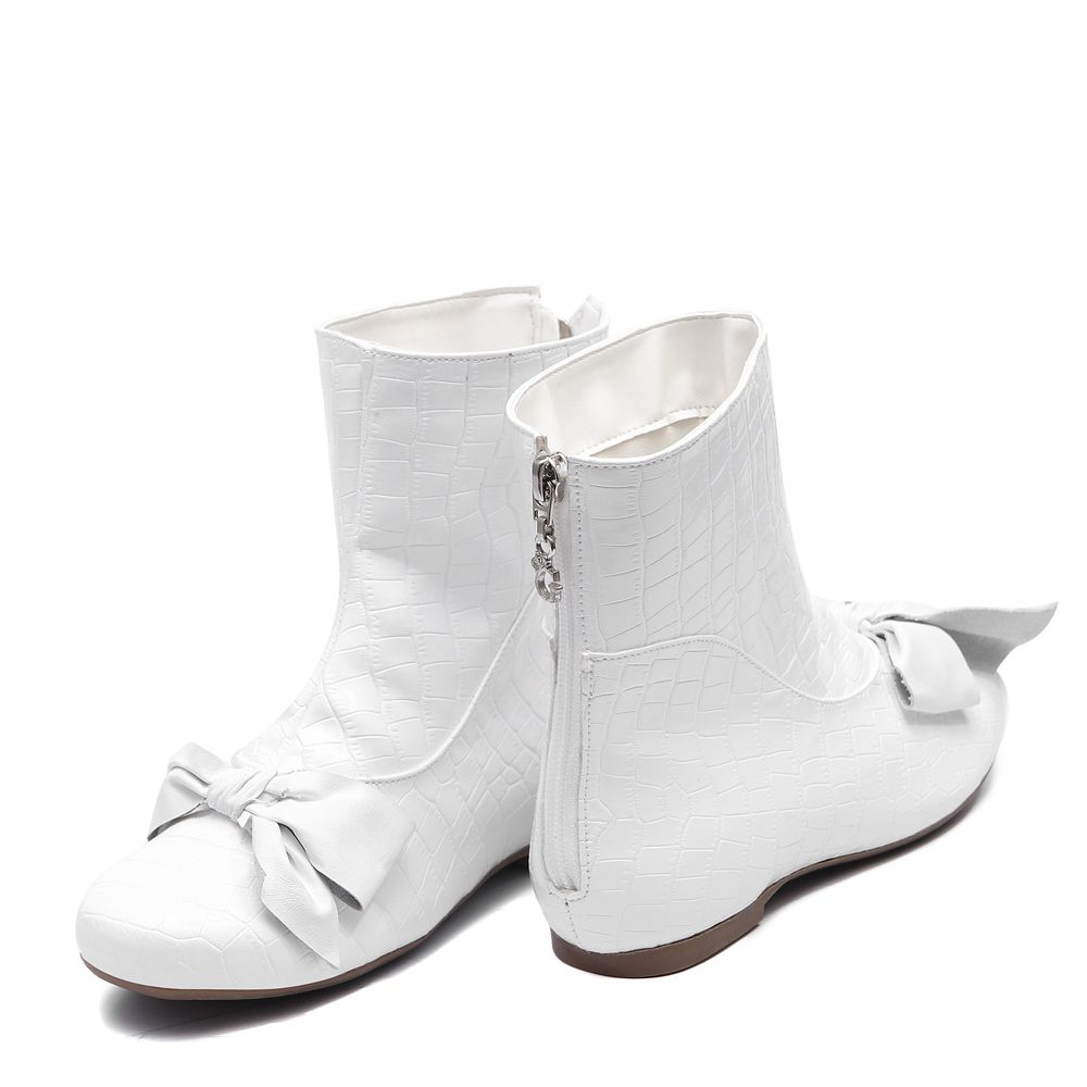 Bota Laço Frontal Branco Infantil