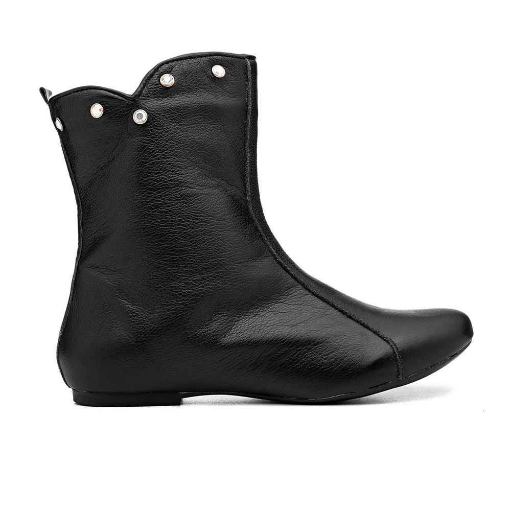 Bota Couro Preto Infantil Gats