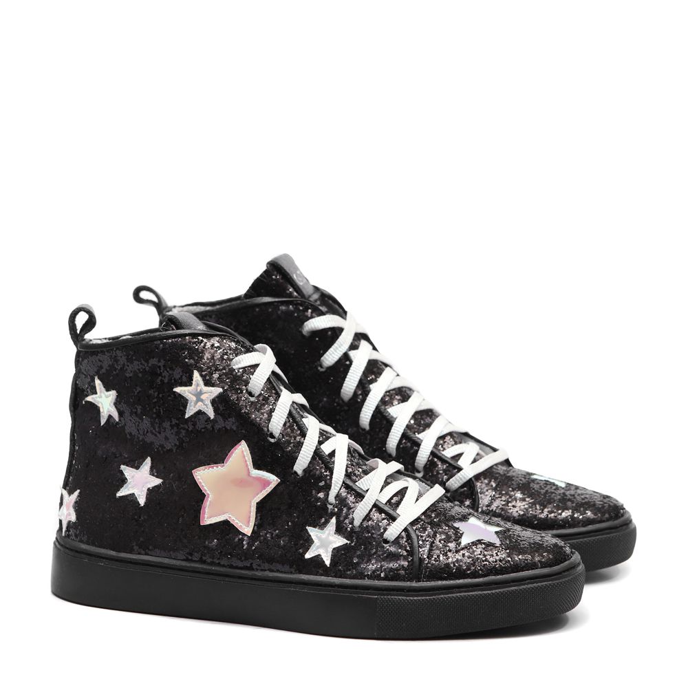 Tênis Space Star Glitter Preto Infantil