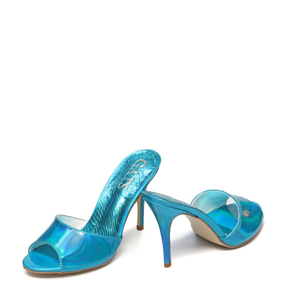 Sandália Mule Antonellla Salto Alto Spechio Azul Outlet