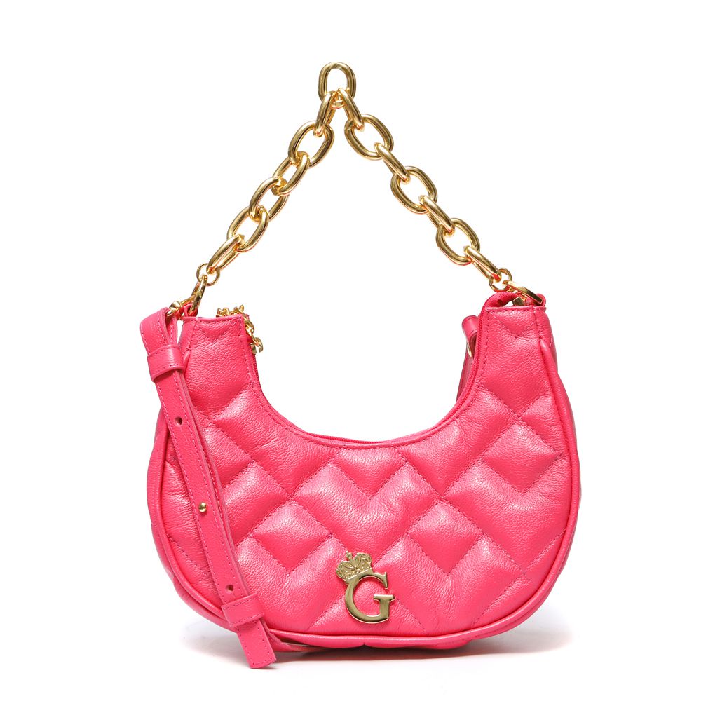 Bolsa Meia Lua Couro Pink