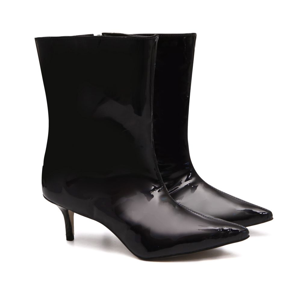 Bota Cano Baixo Celine Spechio Preto Feminino Gats OUTLET 