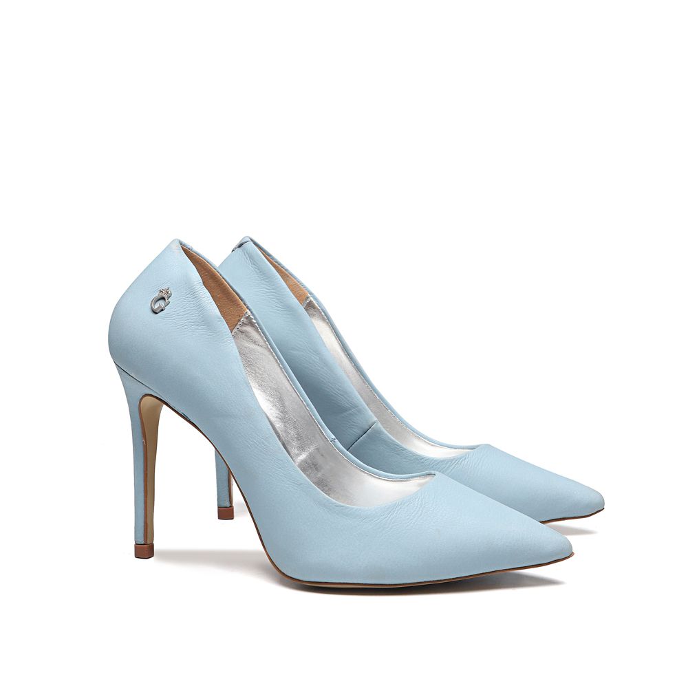 Sapato Scarpin Salto Alto Valentina Azul Gats
