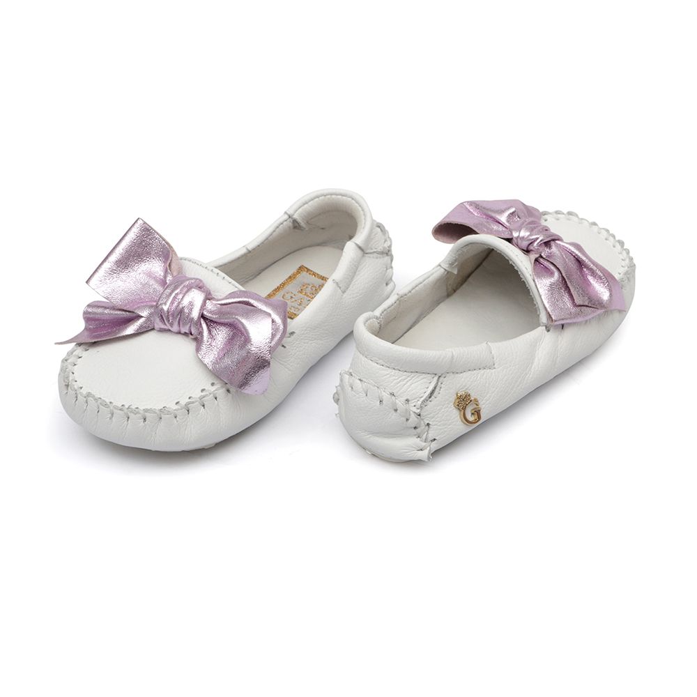 Mocassim Feminino Laço Branco