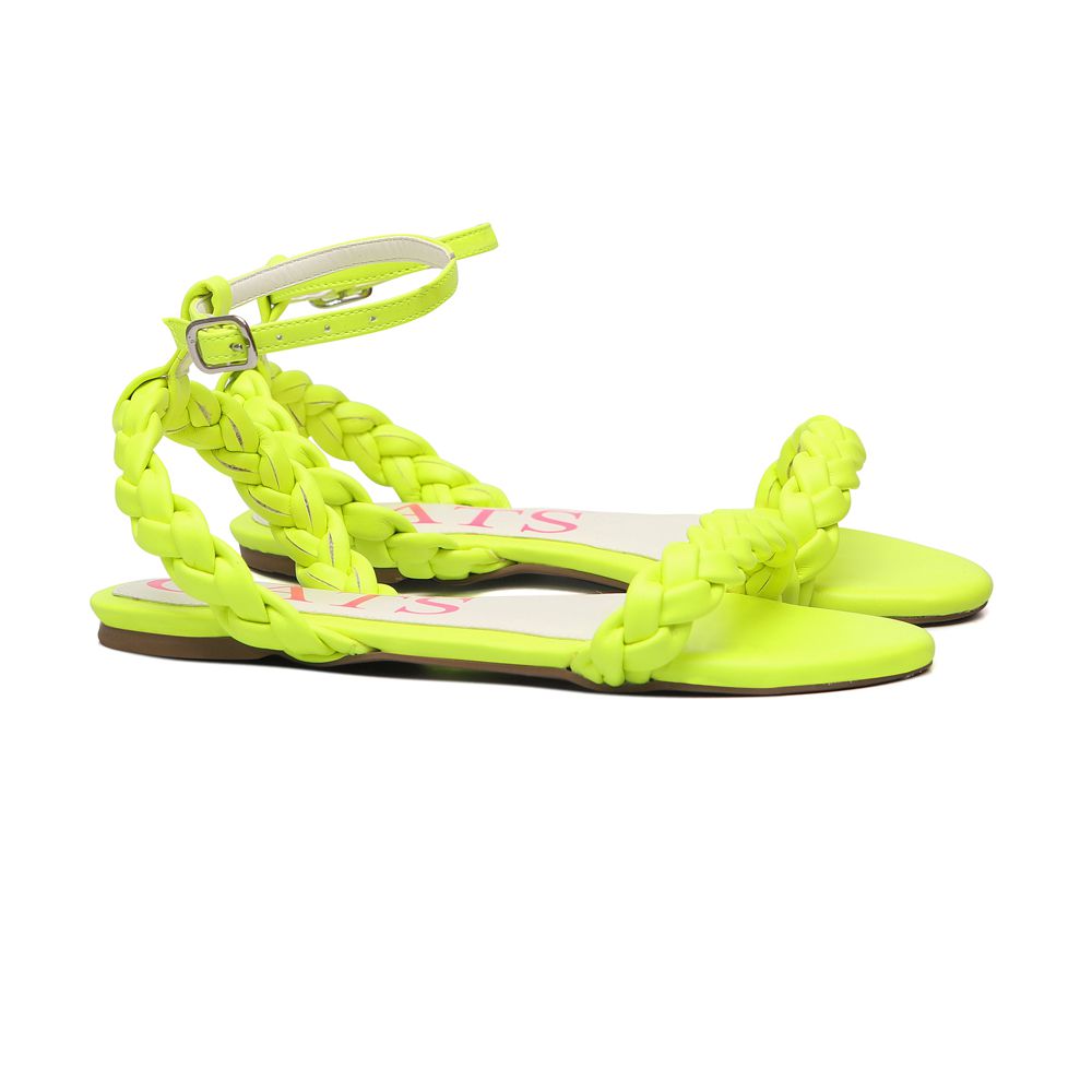 Sandália Braid Neon Verde Infantil Gats Outlet