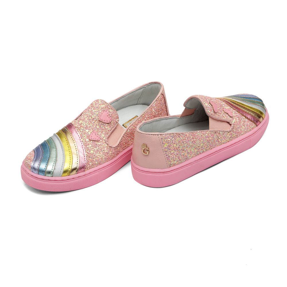 Tênis Rosa Arco-Íris Glitter Infantil Gats - 1121