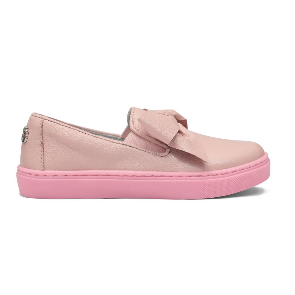 Tênis Slip On Laço Rosa Infantil Gats