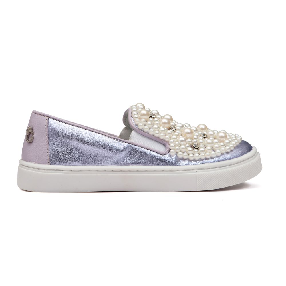 Tênis Slip On Pérolas Lilás Infantil Gats