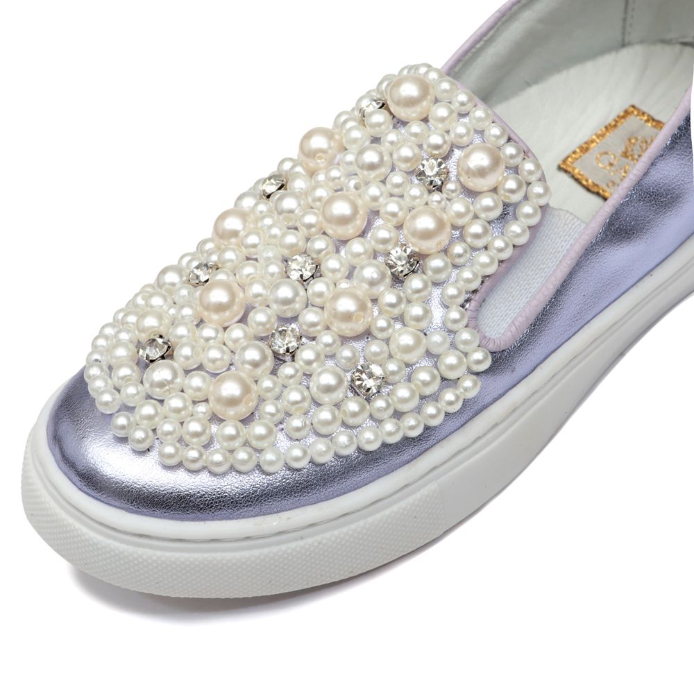 Tênis Slip On Pérolas Lilás Infantil Gats