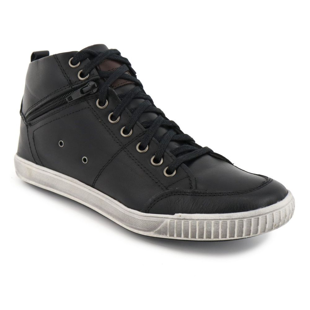 Botinha Masculina Preto em Couro Legítimo Casual C... - G-NET