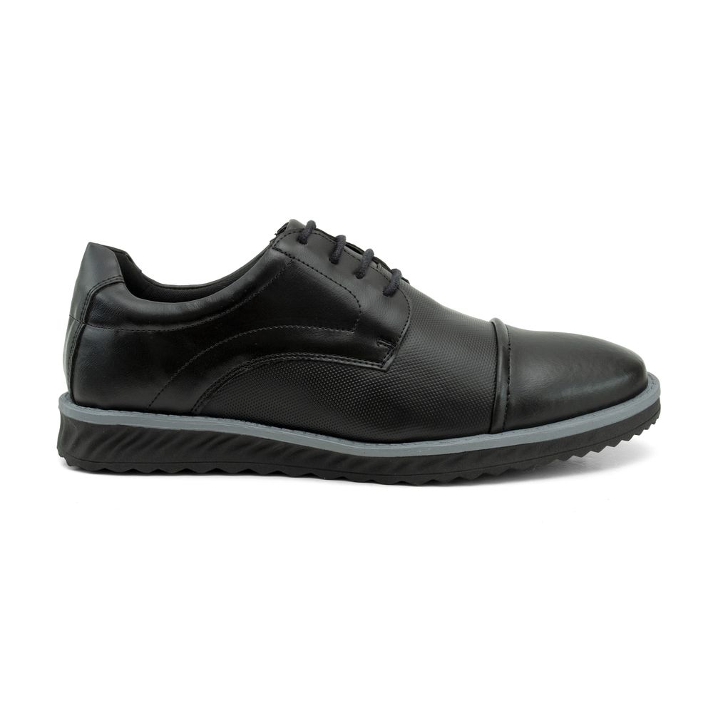 Sapato Casual Masculino Oxford Black Derby De Alta... - G-NET