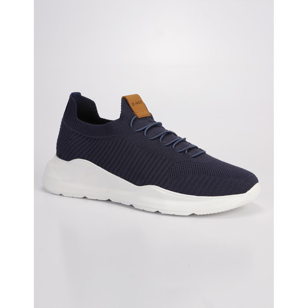  Tênis Masculino Meia Knit Calce Fácil Azul Esport... - G-NET