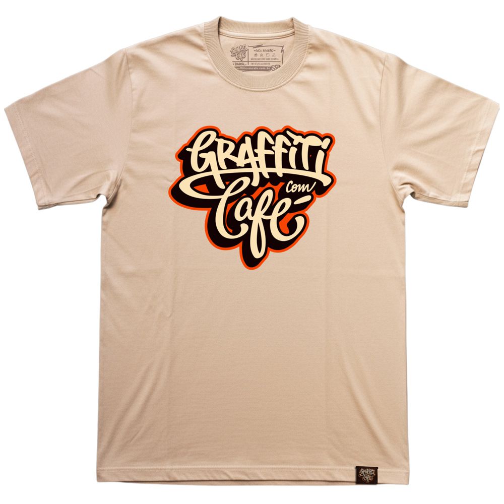Camiseta GRAFFITI COM CAFÉ - Bege