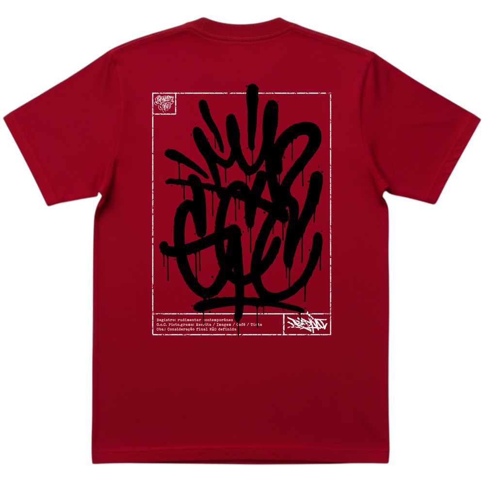 Camiseta PICTOTAG Graffiti com Café - Vermelha