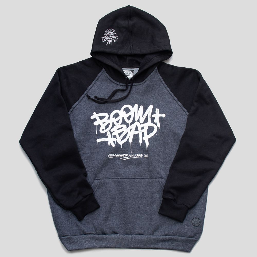 Moletom BOOM BAP - Chumbo e Preto
