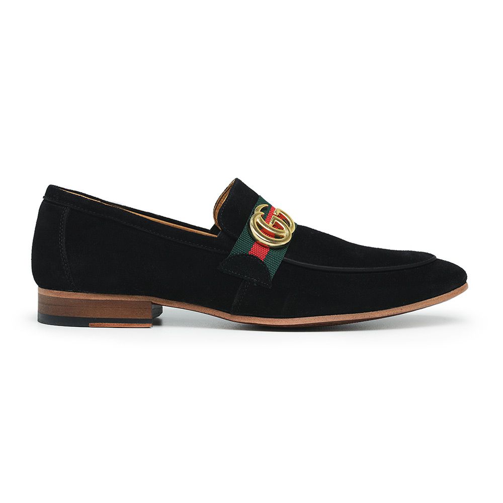 Loafer GG Fiv Camurça Preta - Holmes Shoes