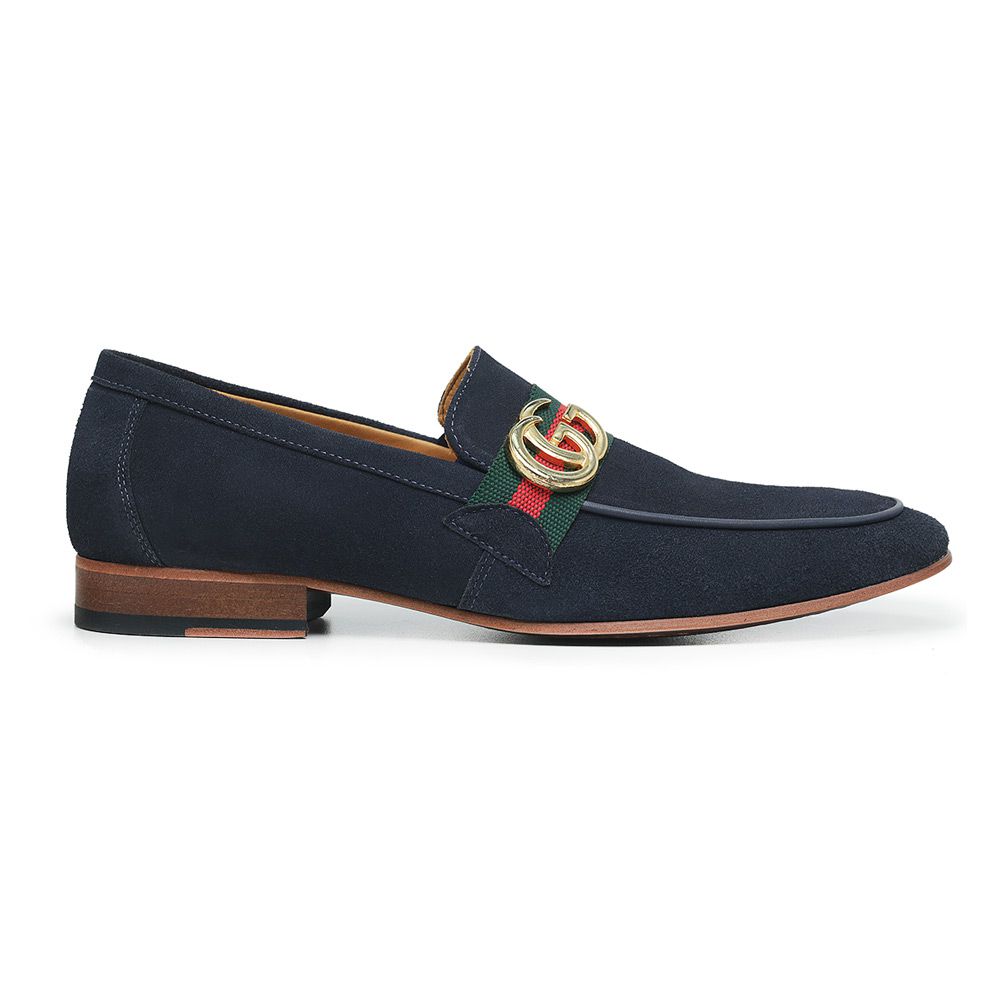 Loafer GG Fiv Camurça Marinho - Holmes Shoes