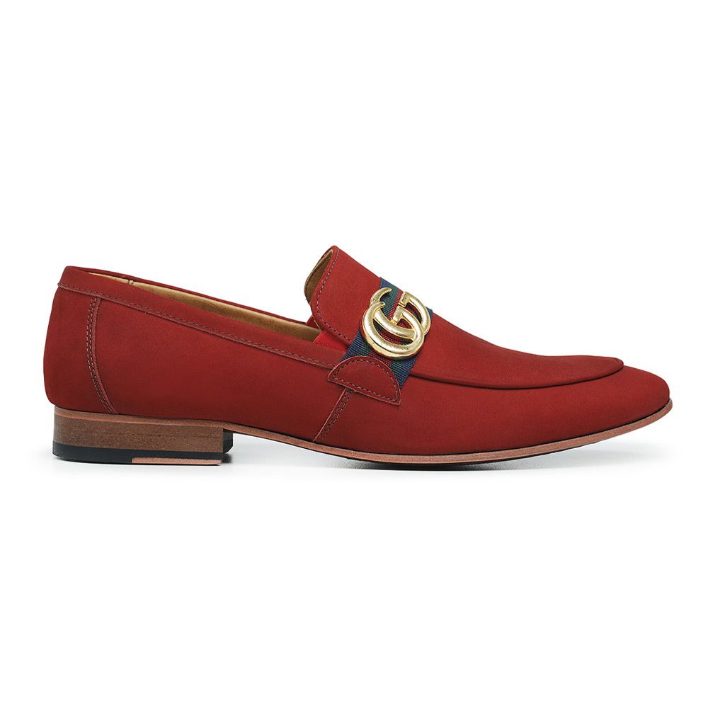 Loafer GG Fiv Nobuck Bordo - Holmes Shoes