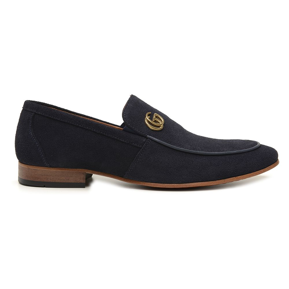 Loafer GG Lorenzo Camurça Marinho - Holmes Shoes