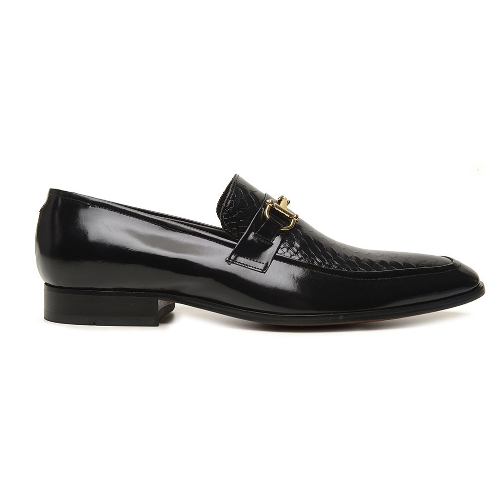 Loafer HB Werner Croco Preto - Holmes Shoes