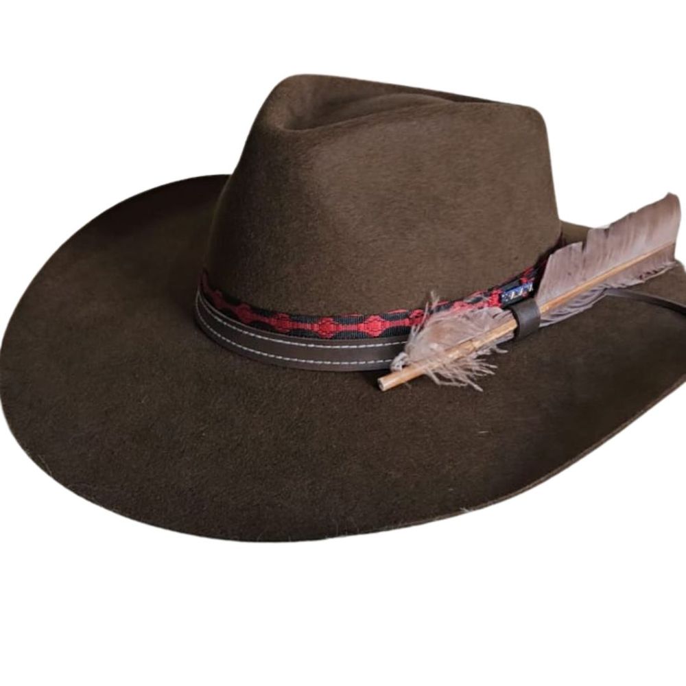CHAPEU PRALANA 5X COLORADO MARROM ESCURO