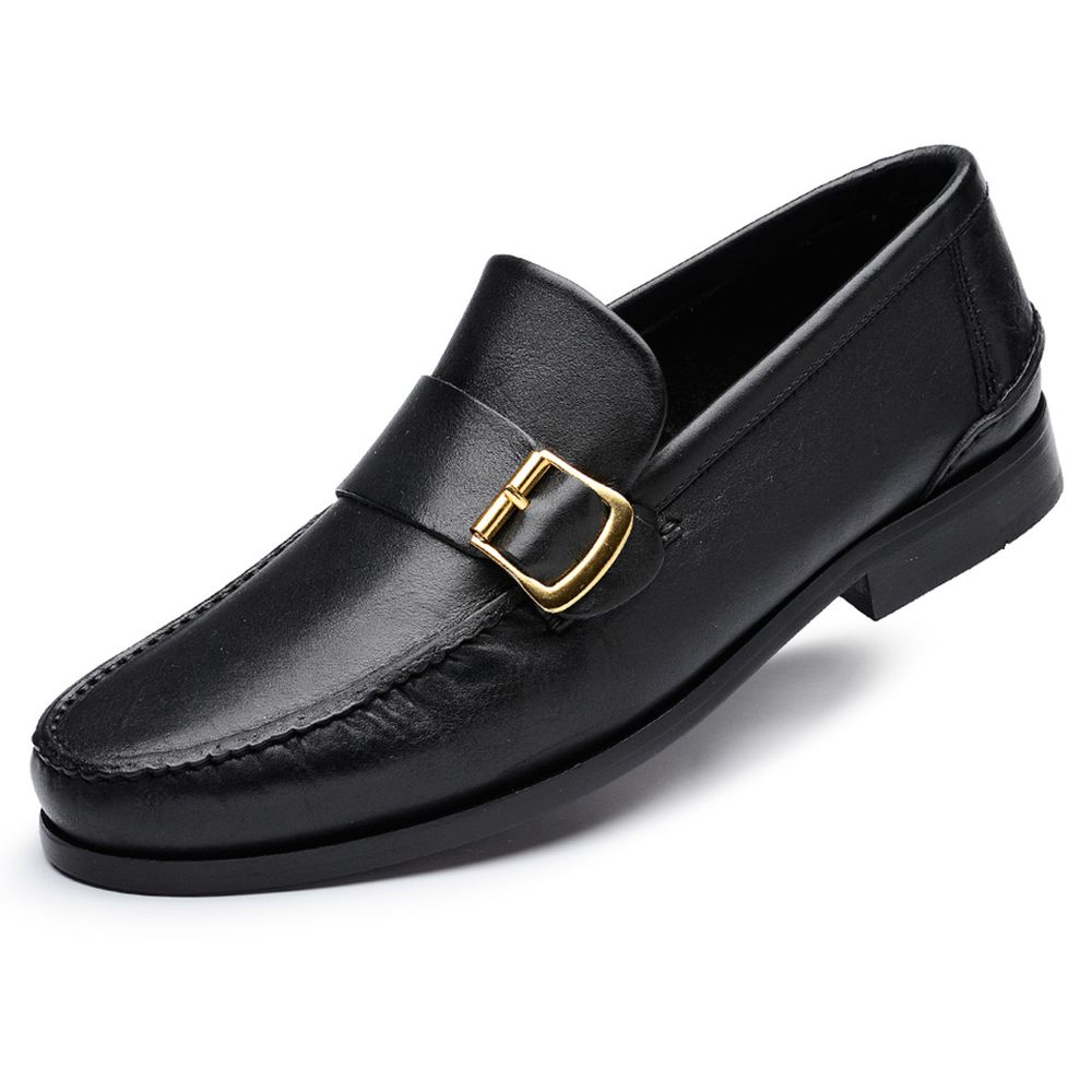 Mocassim Estilo Argentino Em Couro Premium Preto