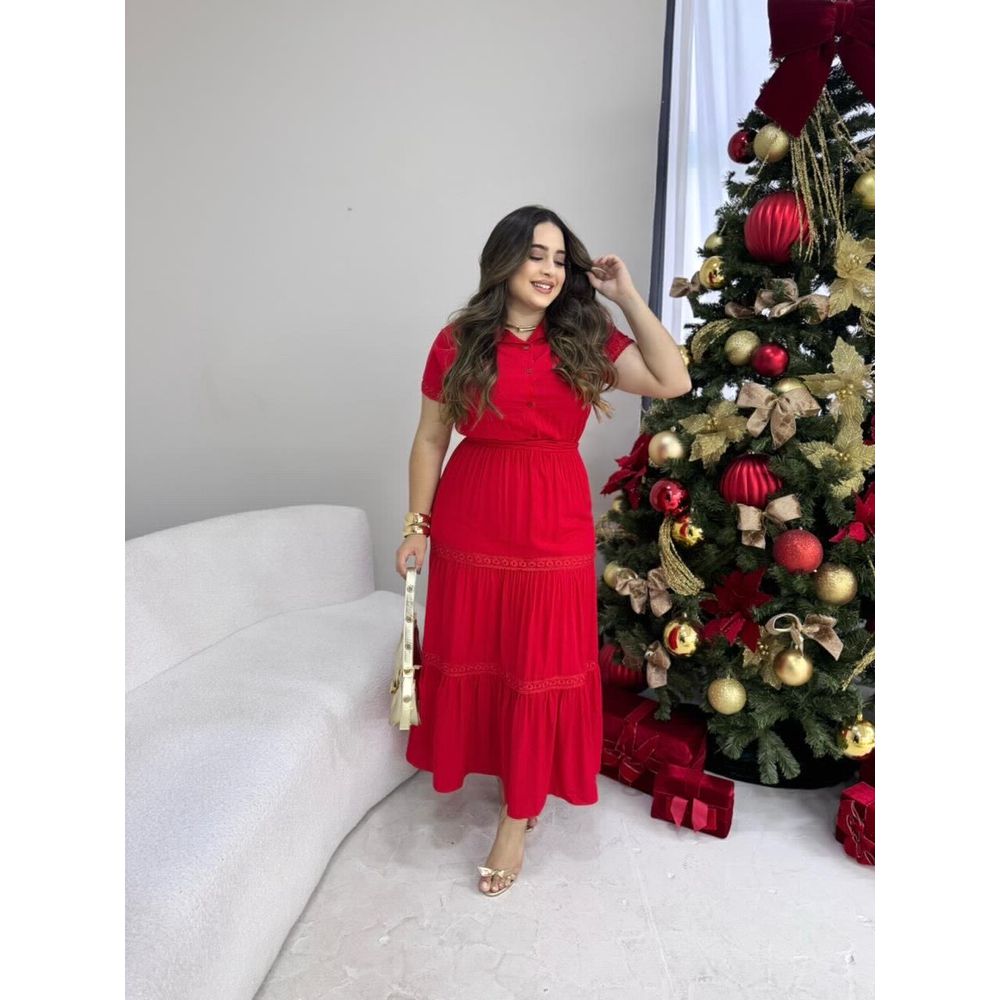 Vestido Jessica Vermelho - Ihuly kaufmann