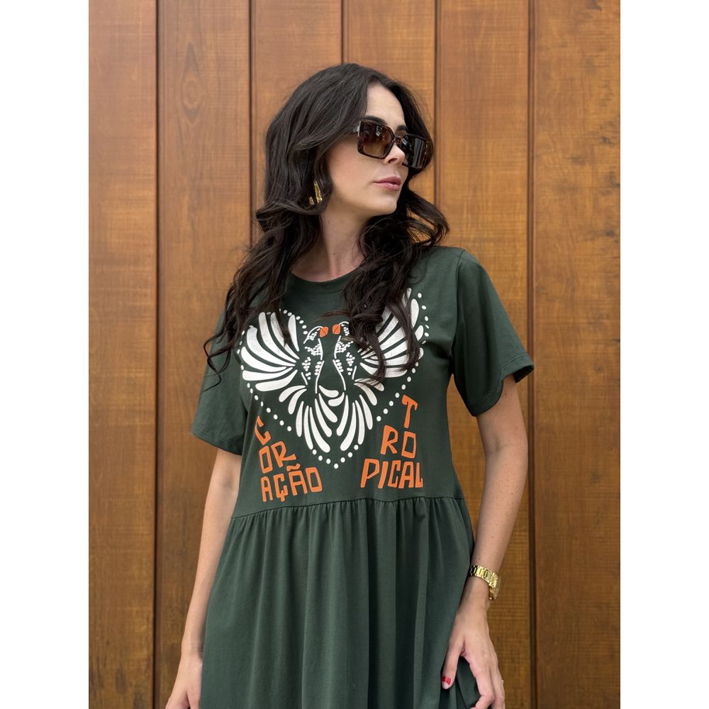 Vestido Samanta Verde Militar - Ihuly kaufmann