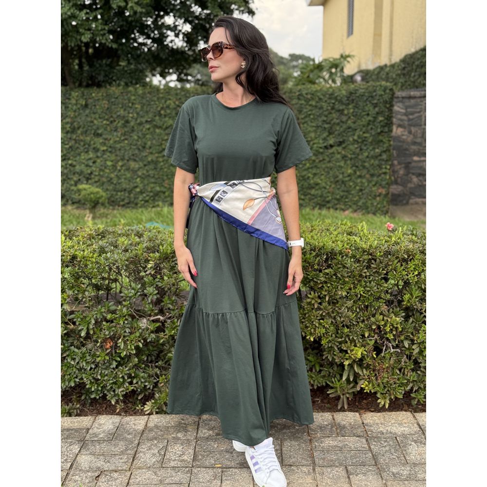Vestido Samanta Verde Musgo - Ihuly kaufmann
