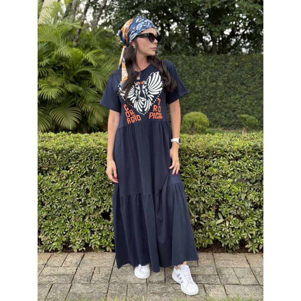 Vestido Samanta Azul Marinho - Ihuly kaufmann