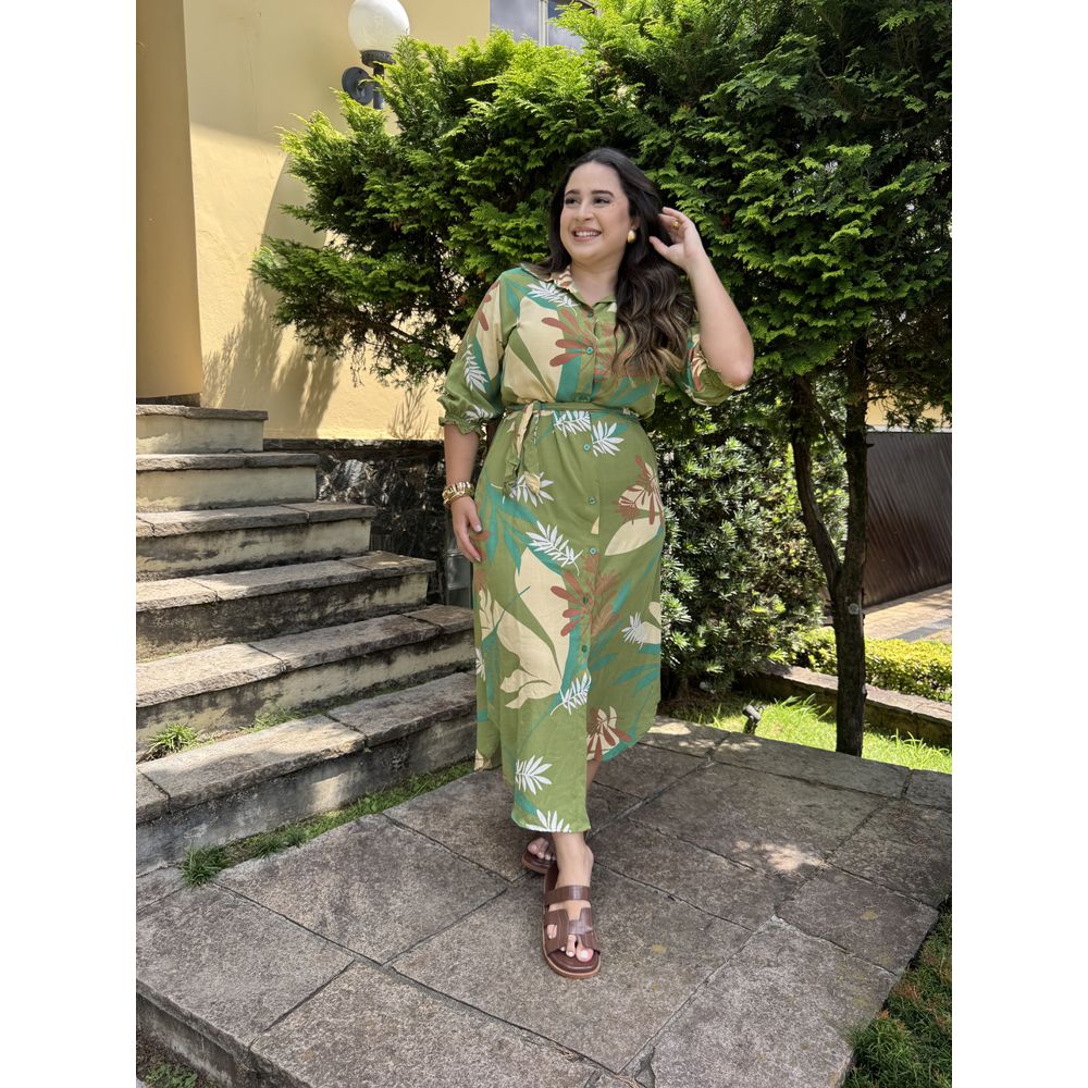 Chemise Edna Verde Estampado - Ihuly kaufmann