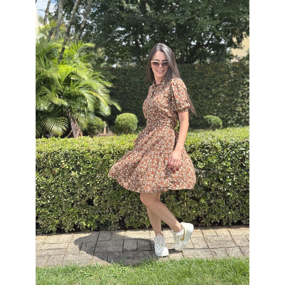 Chemise Claudia Marrom Liberty - Ihuly kaufmann