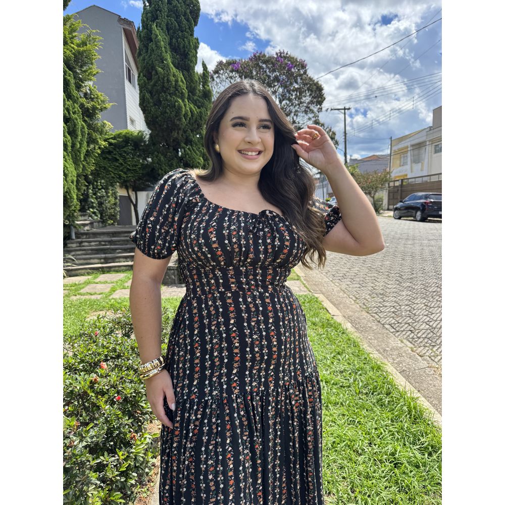 Vestido Michele Preto Liberty - Ihuly kaufmann