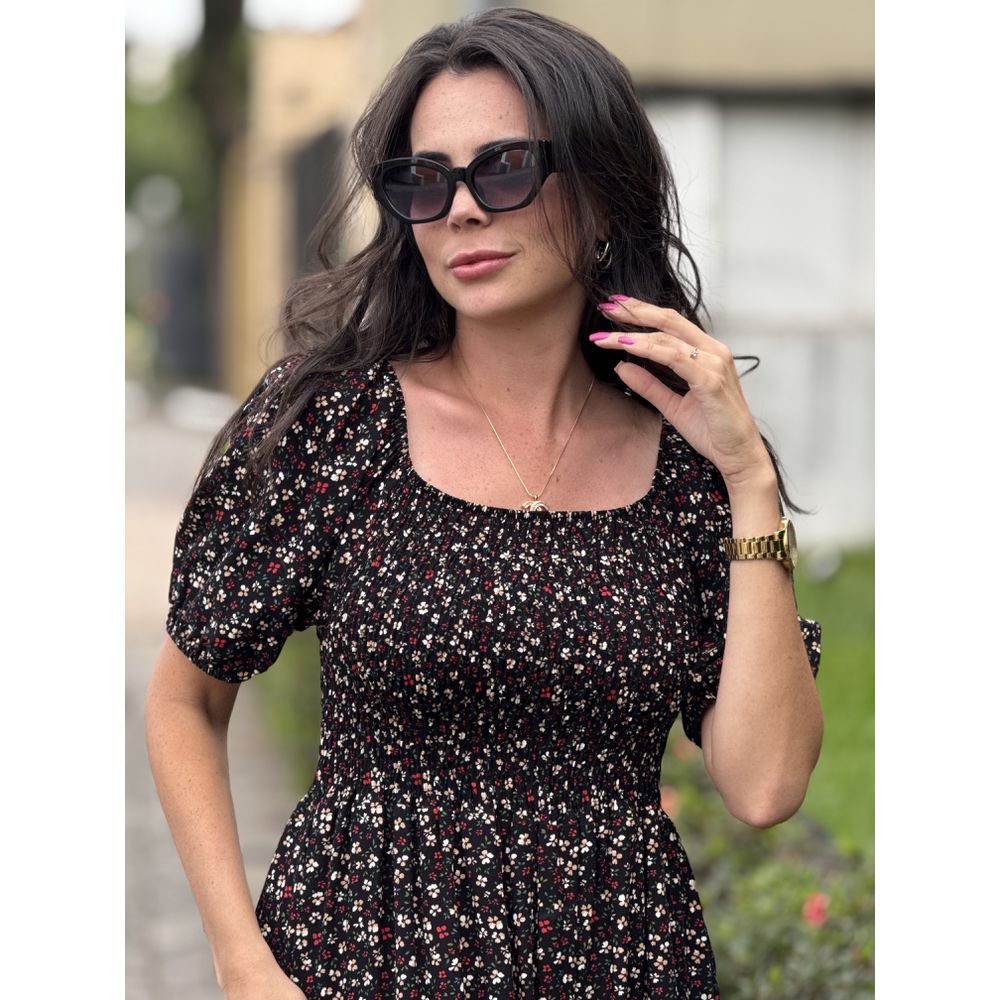 Vestido Alicia Preto Liberty - Ihuly kaufmann
