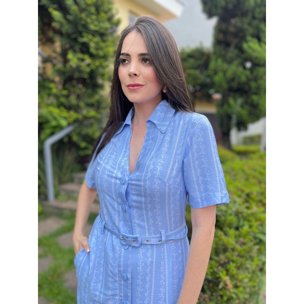 Chemise Antonela Azul Estampado - Ihuly kaufmann