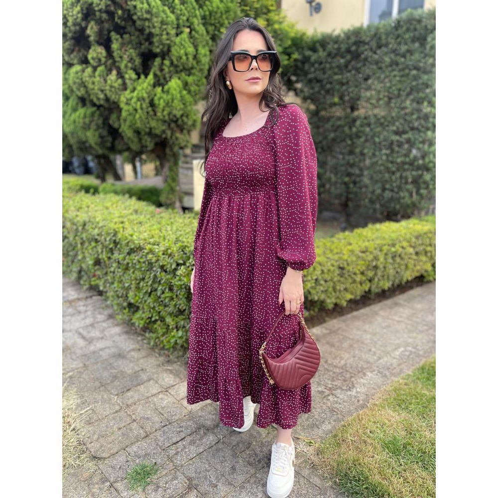Vestido Rafaela Roxo Poá - Ihuly kaufmann