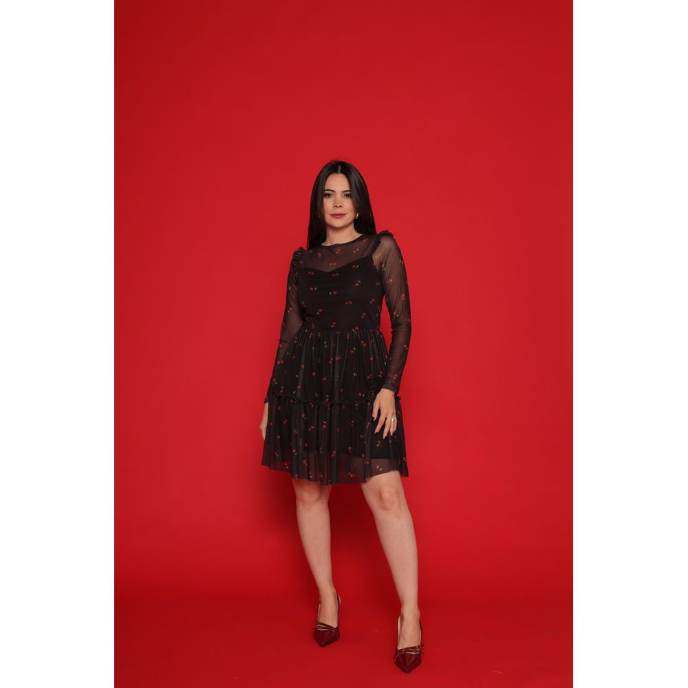 Vestido Cereja Preto - Ihuly kaufmann