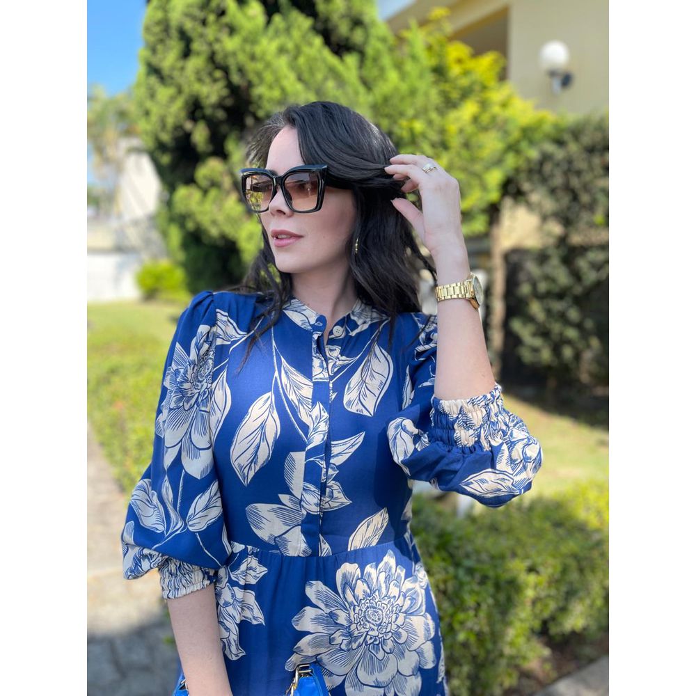 Vestido Zoe Azul Estampado - Ihuly kaufmann