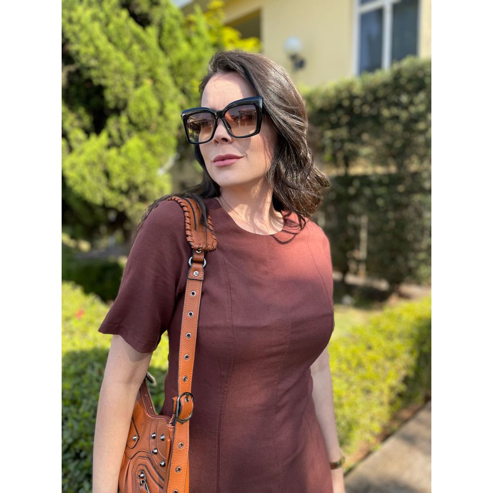 Vestido Luiza Marrom - Ihuly kaufmann